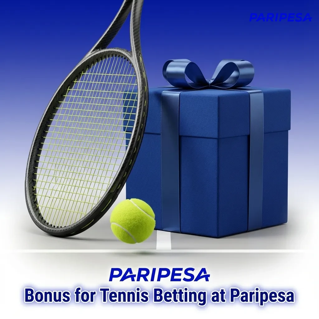 Banner for Paripesa India showing a tennis ball and text promoting a first deposit sports bonus for tennis betting.