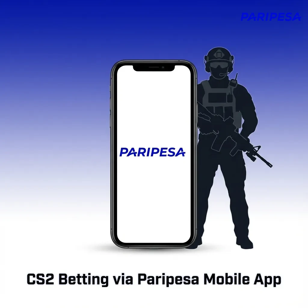 Person using Paripesa mobile app in India to bet live on CS2 esports matches on a smartphone screen