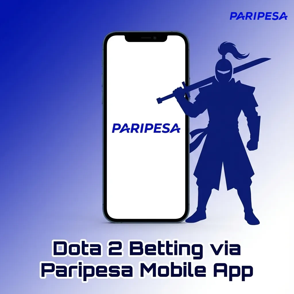 Smartphone showing Paripesa app Dota 2 betting screen with live odds and INR balance for Indian users
