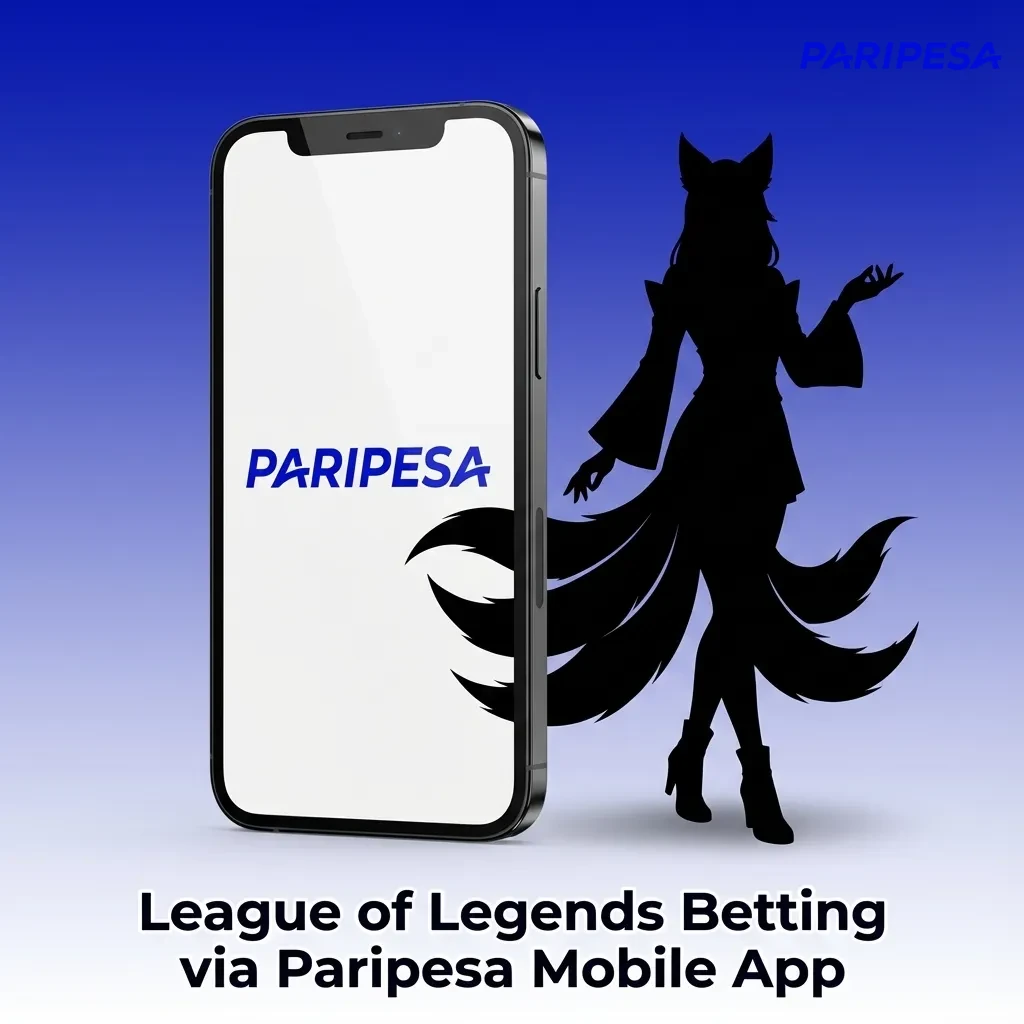 Smartphone showing Paripesa app with League of Legends esports odds, bets, and live match tracking in India
