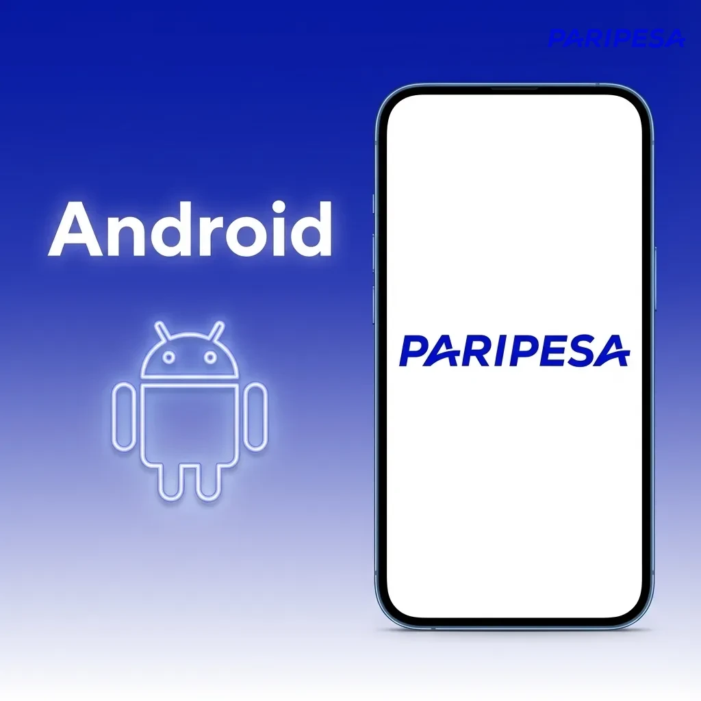 Smartphone showing Paripesa Android betting app download steps for Indian users on a blue-themed screen
