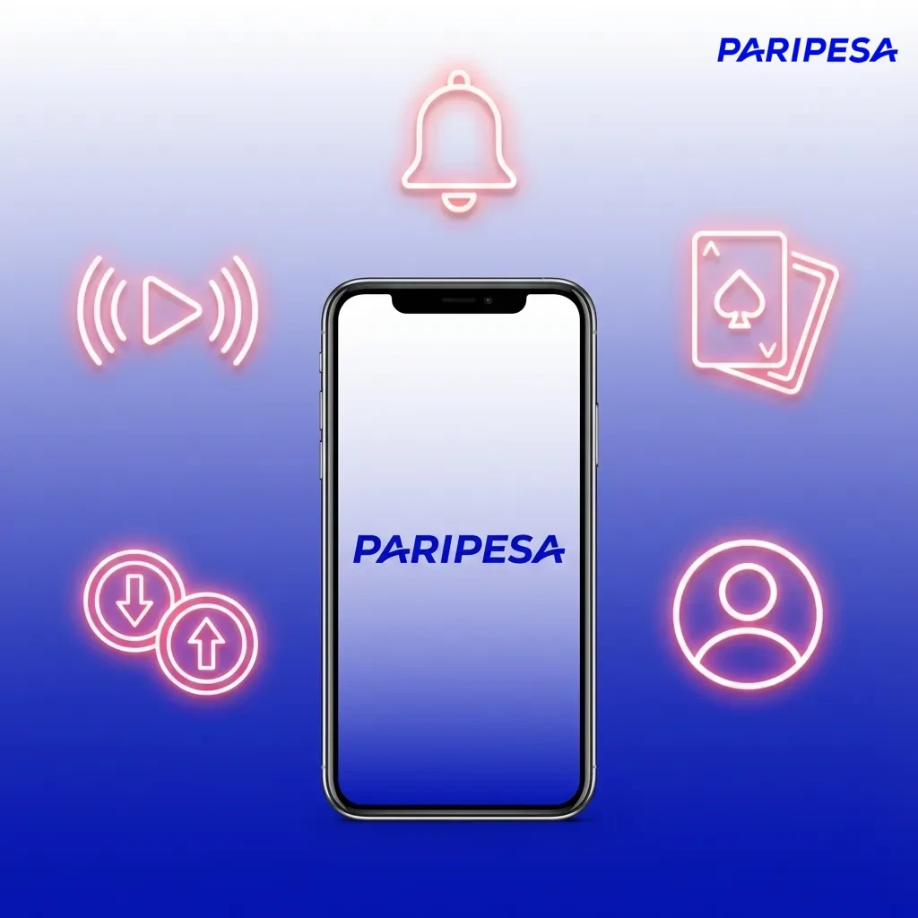 Illustration of Paripesa app screens showing sports betting, casino games, UPI deposits, withdrawals, and user profile settings
