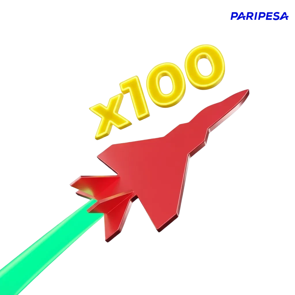 Paripesa Aviator interface showing a red plane and rising multiplier, with bet and cashout controls on screen