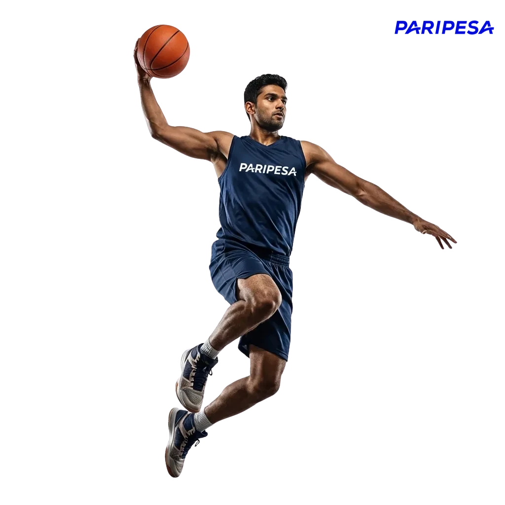 Paripesa basketball betting interface on laptop and phone showing live odds, scores, and markets for top basketball leagues.