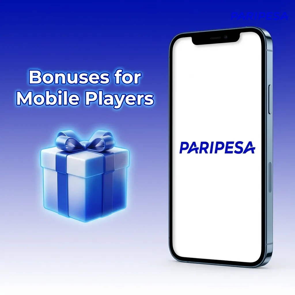 Smartphone displaying Paripesa app promos: welcome bonus, deposit offers, free bets for mobile sports and casino players.