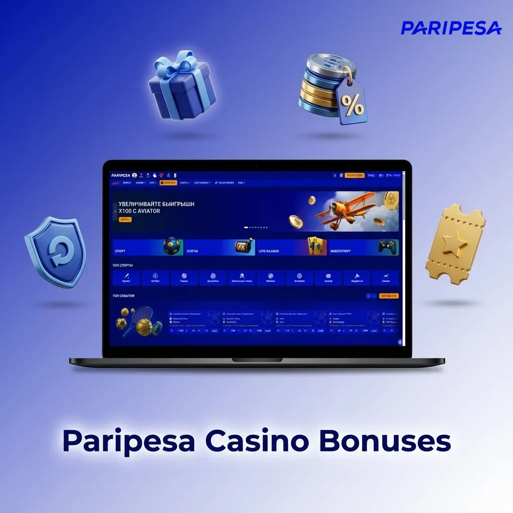 Paripesa Casino bonuses overview showing first deposit match, free spins, reload offers, and live casino cashback terms