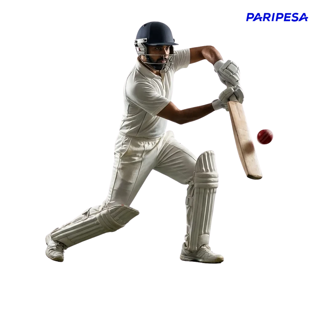 Paripesa cricket betting interface in India showing match odds, markets, and 100% welcome bonus banner for new players