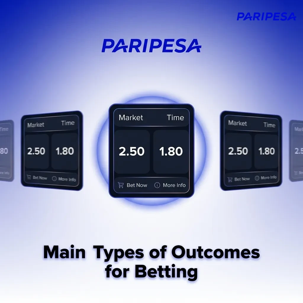Infographic explaining main betting outcomes: match winner, double chance, totals, handicap, and both teams to score