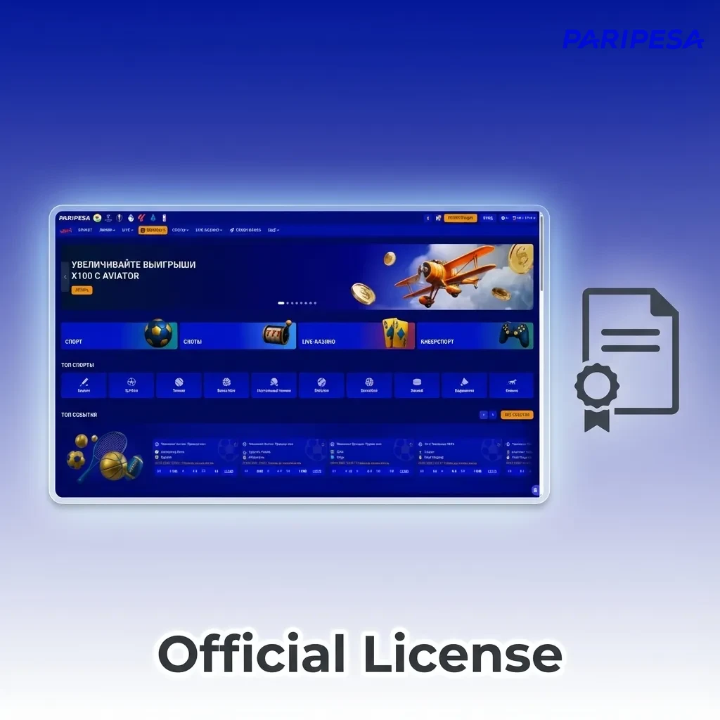 Paripesa official online gaming license from Curacao eGaming (8048/JAZ), authorizing global betting and casino services.