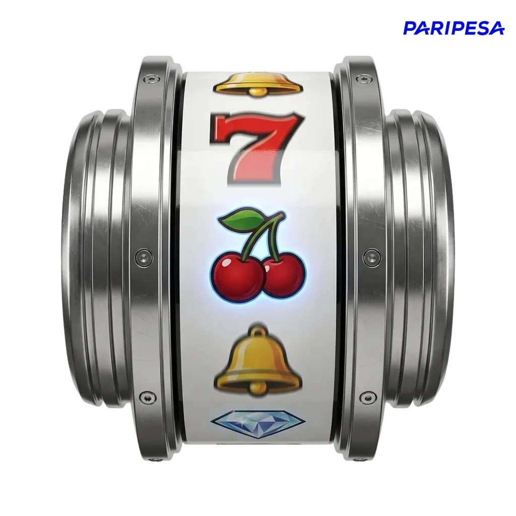 Colorful Paripesa slots banner showing diverse themed slot icons and “100% Welcome Bonus” offer for new Indian players