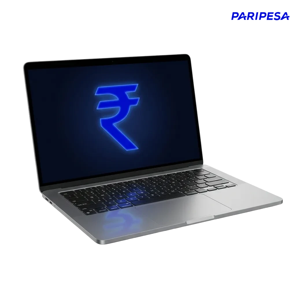 Paripesa India withdrawal methods graphic showing BTC, ETH, USDT, Visa, Mastercard, Skrill, Neteller icons and rupee limits