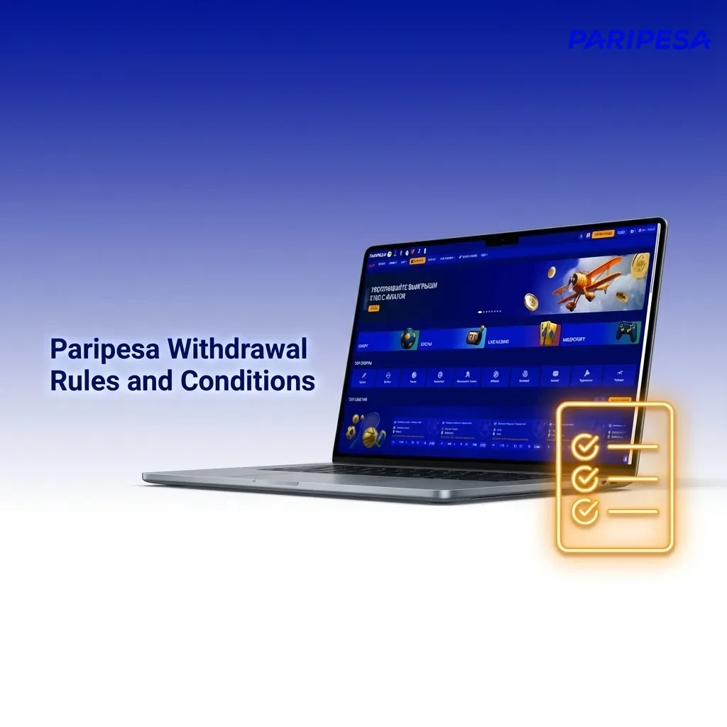 Infographic titled “Paripesa Withdrawal Rules” listing KYC, same-method withdrawals, wagering rules, and one-account policy.