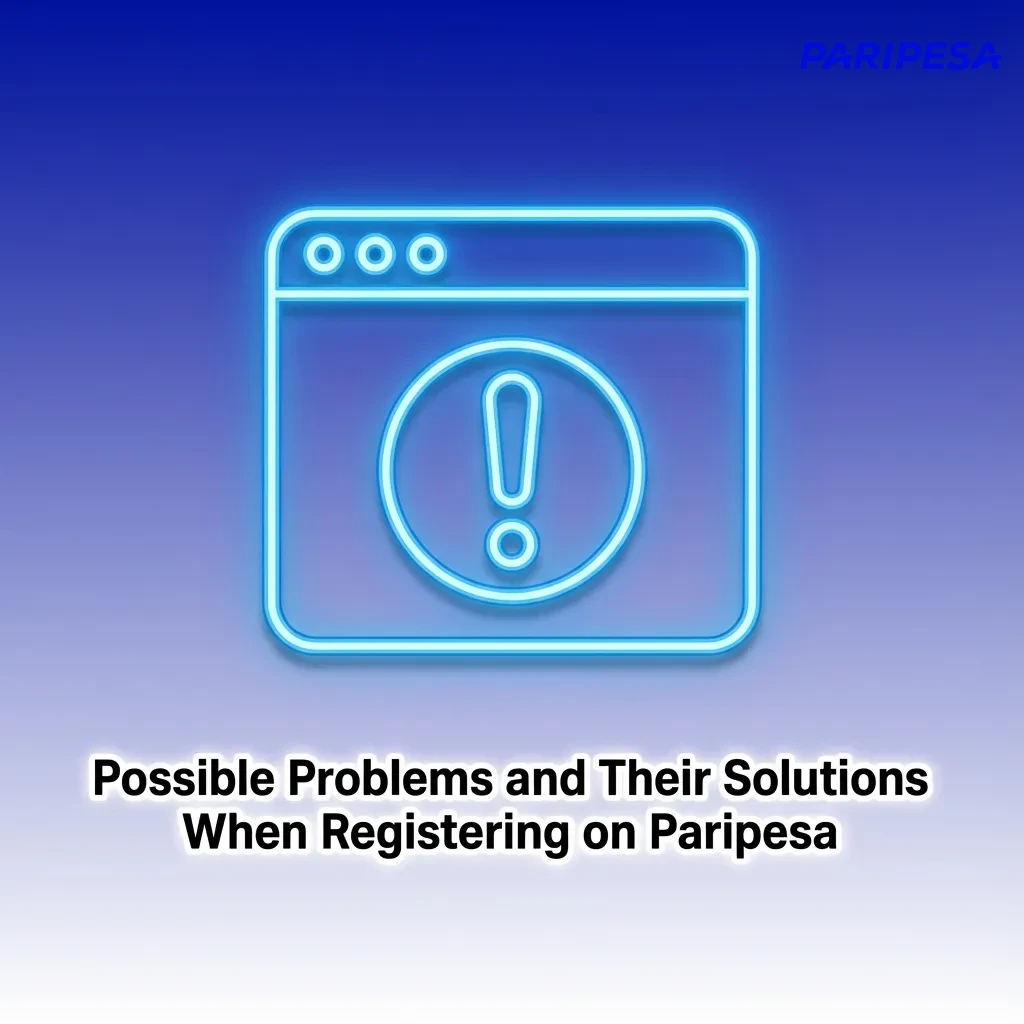 Table of common Paripesa registration problems and brief solutions for SMS, email, page errors, existing accounts, and documents