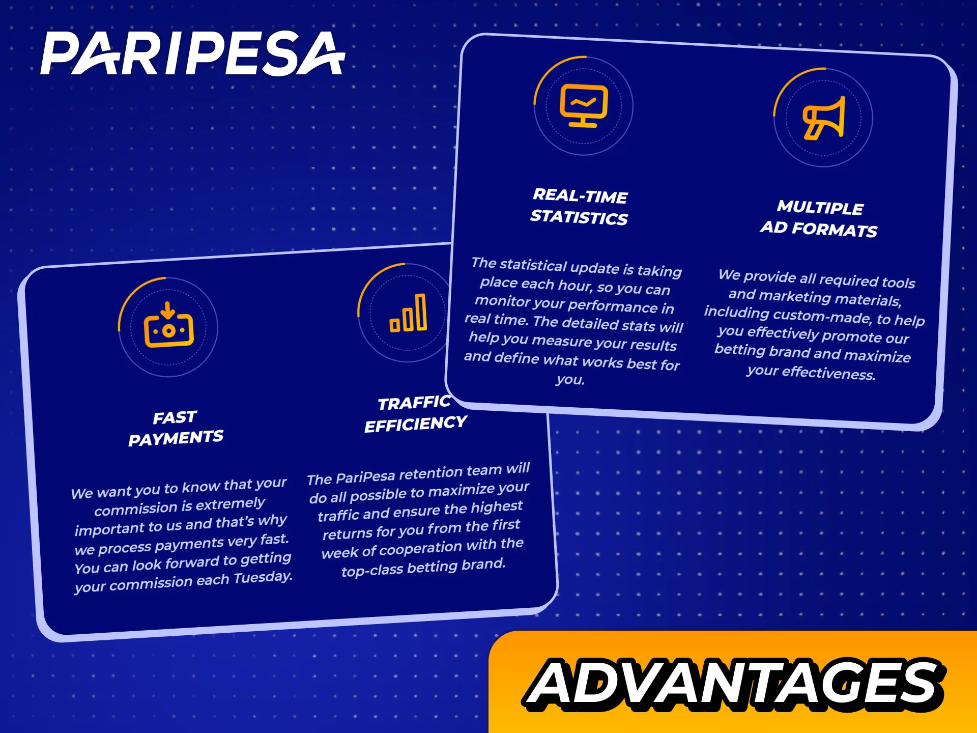 Benefit from every advantage Paripesa affiliate program giving you.