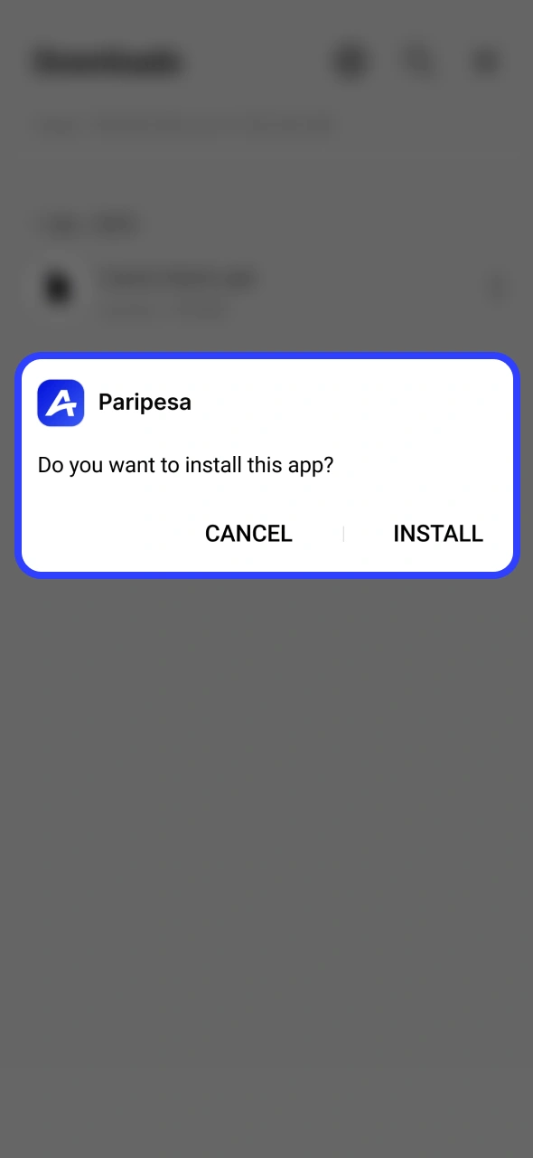 Install Paripesa app on your phone and open it to start betting.