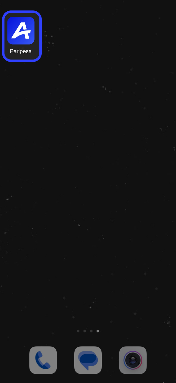 Click on Paripesa android app at your homescreen.