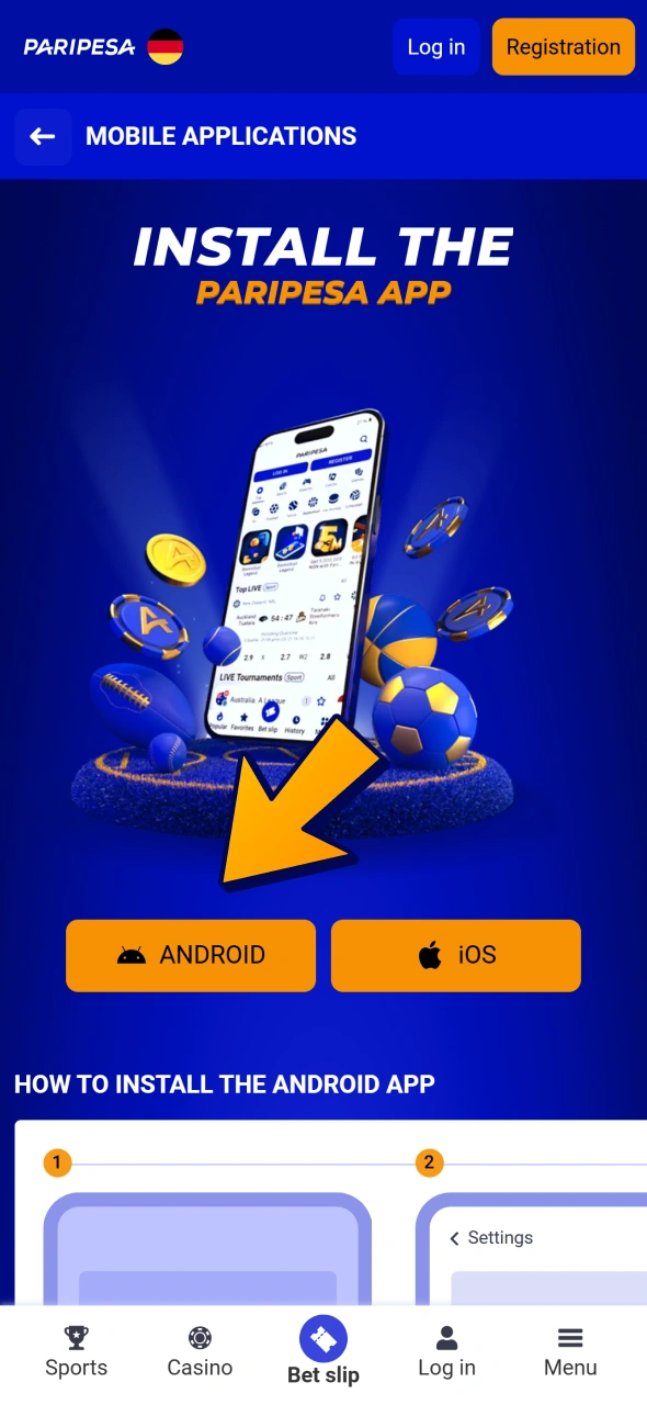 Go to Paripesa app page to get APK for playing Aviator game.