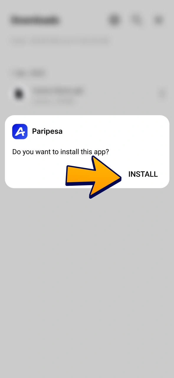 Allow installation and install Paripesa app for basketball betting.