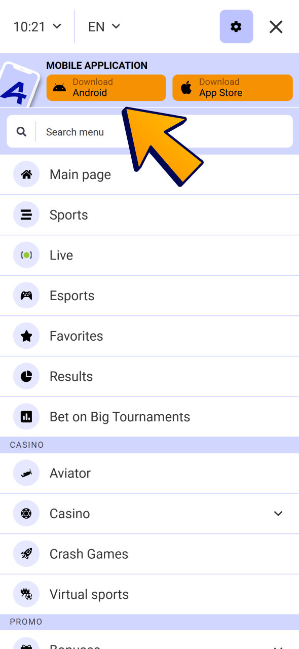 Click on your device verision or go to app page to download Paripesa app for basketball betting.