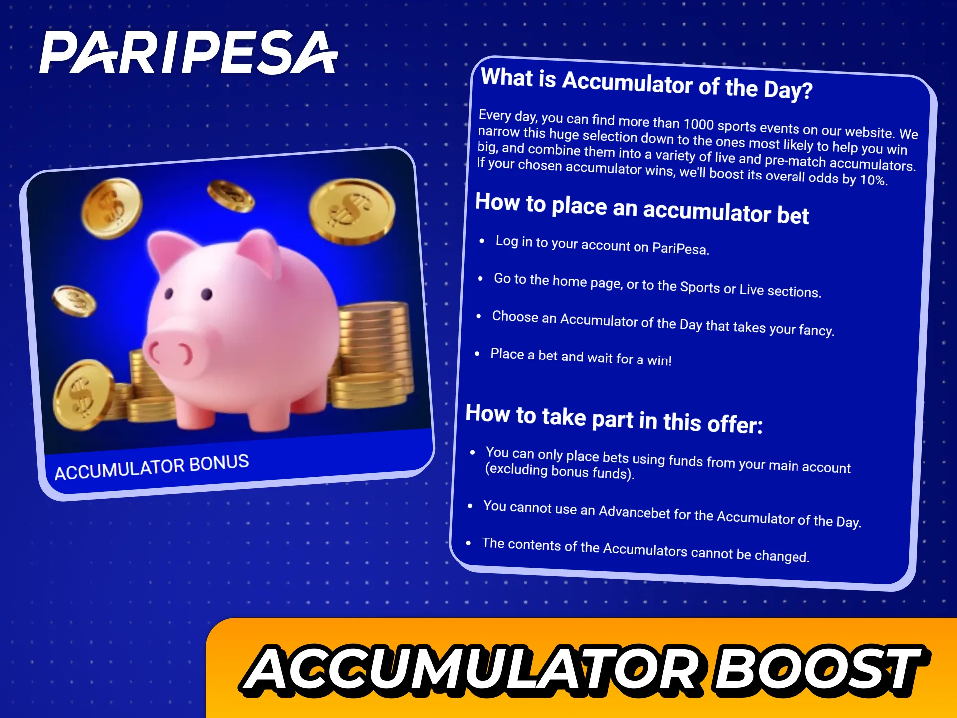 Increase your winnings with accumulator boost at Paripesa.
