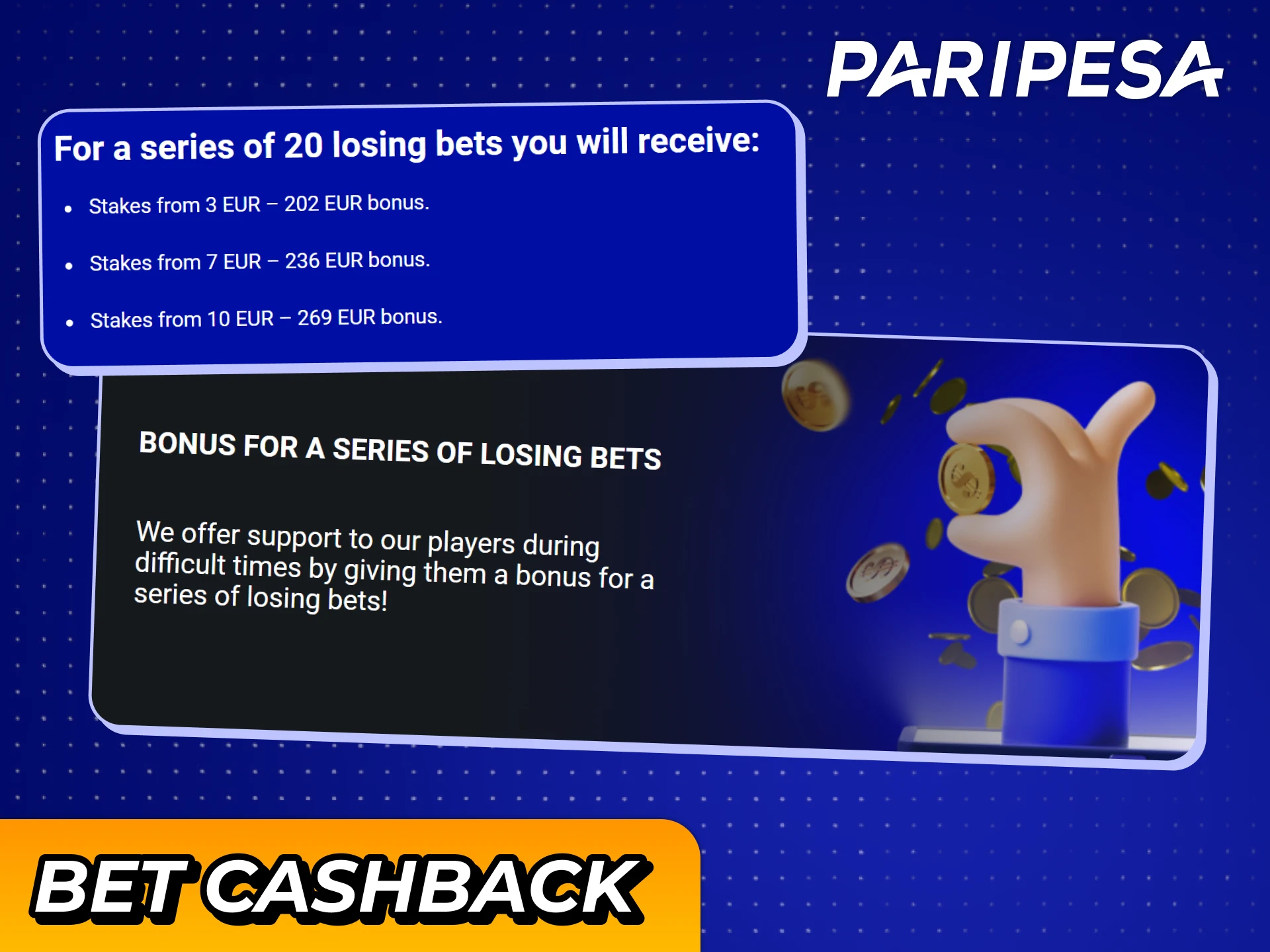 Get back your sports losses with Paripesa sports cashback.