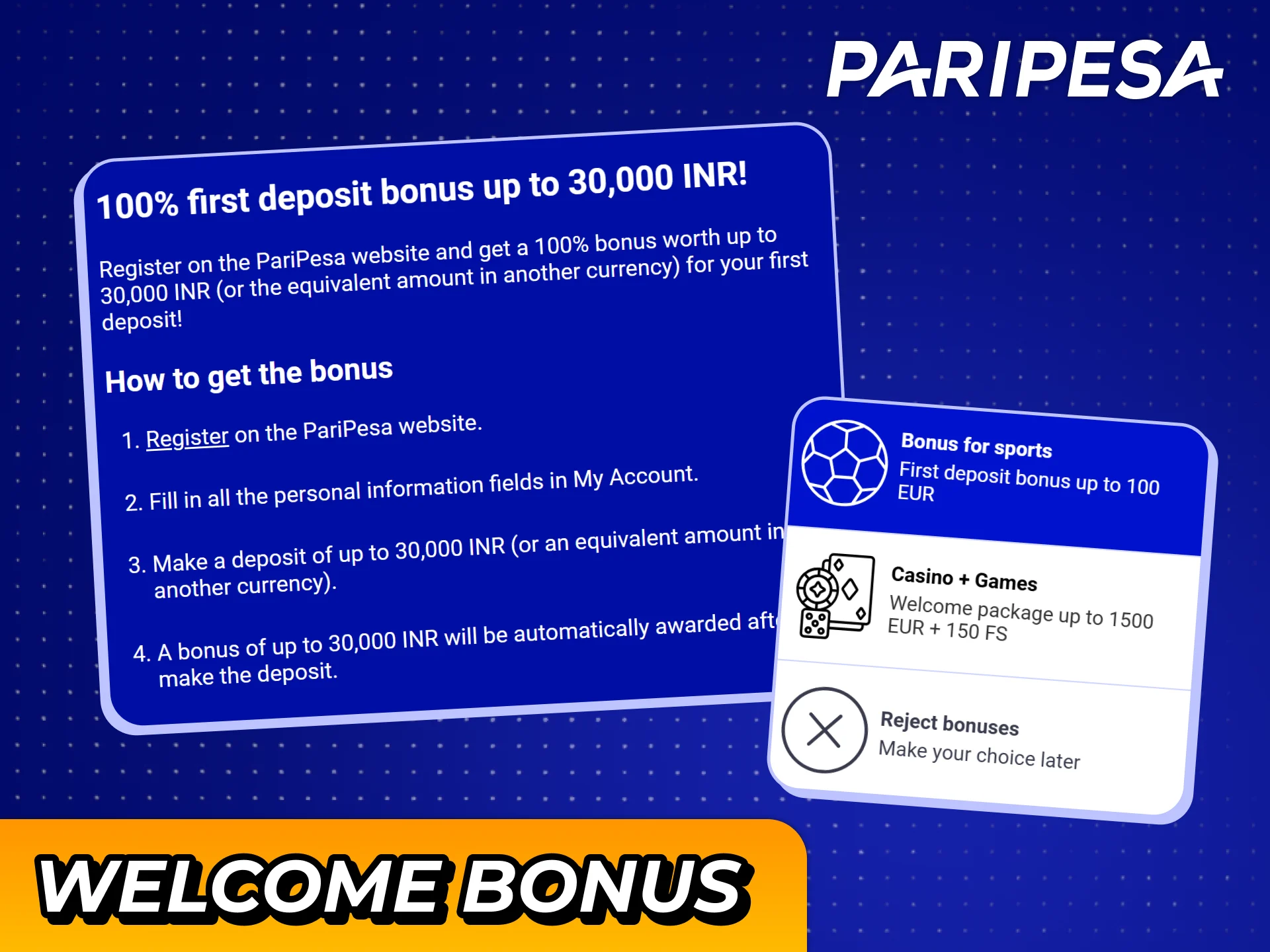 Claim sport welcome bonus to get extra for your first cricket deposit at Paripesa.