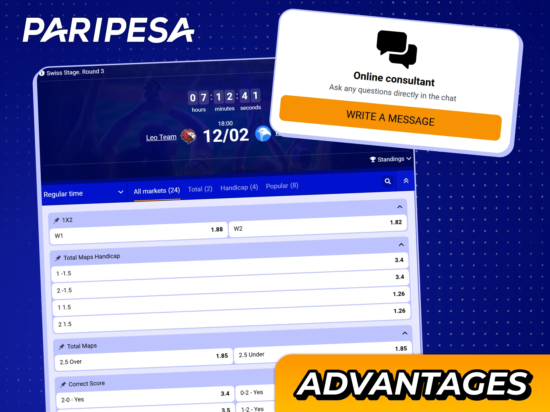 Place CS2 bets at Paripesa esports and enjoy those advantages.