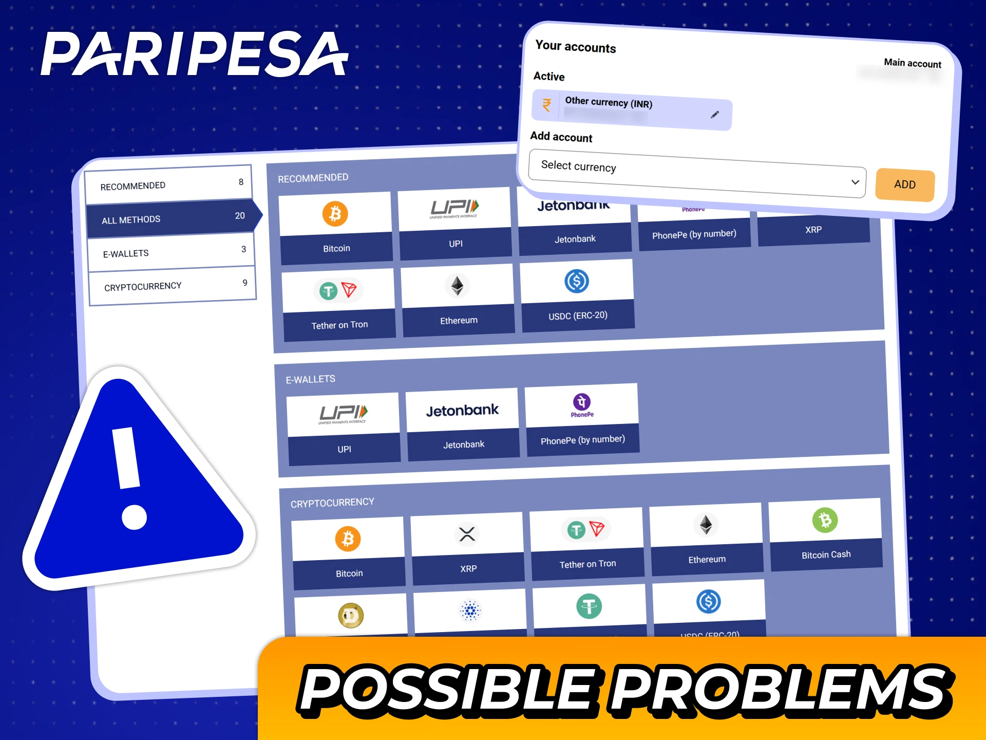 Read about possible deposit problems and how to solve them at Paripesa casino.