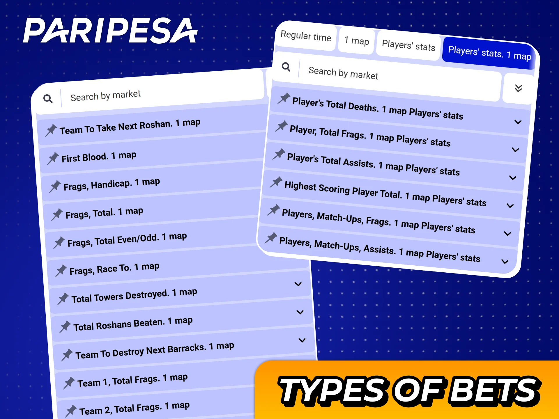 Combine different bet types to get bigger winnings at Paripesa esports betting.