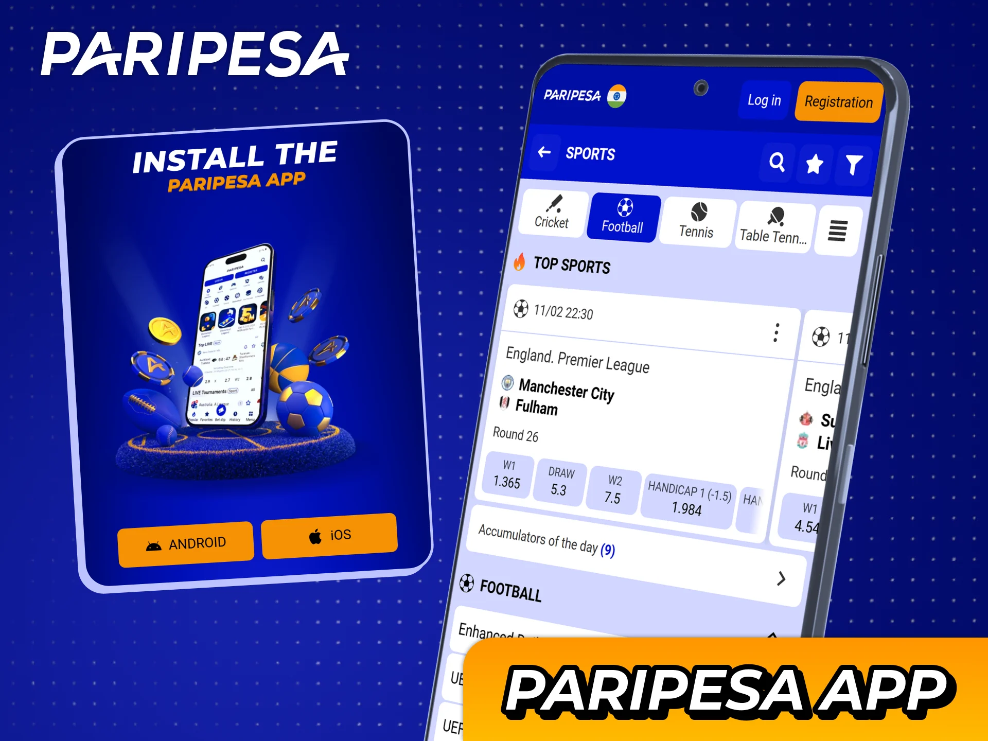 Place football bets from your phone with Paripesa app.