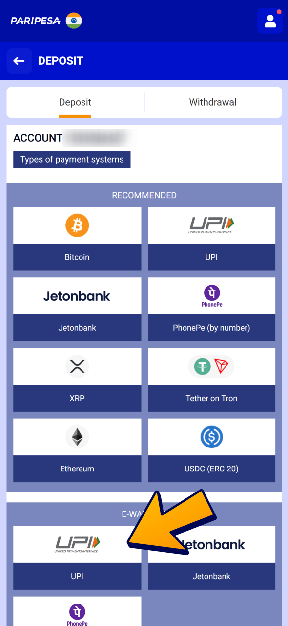 Make a deposit for your football bets at Paripesa.