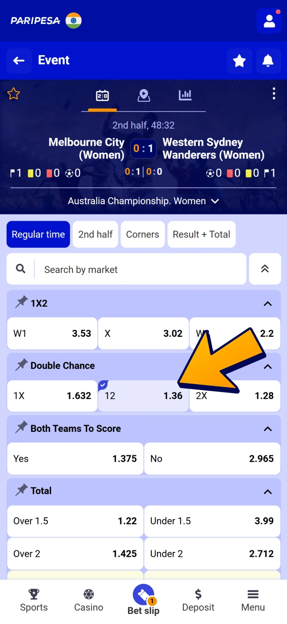 Select multiplyer and tap on it to place a bet at Paripesa.