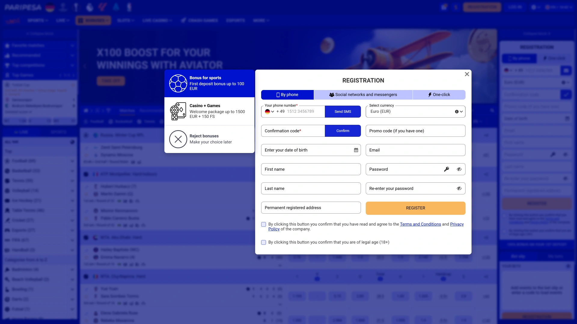 Create ypur Paripesa account and start your betting journey.