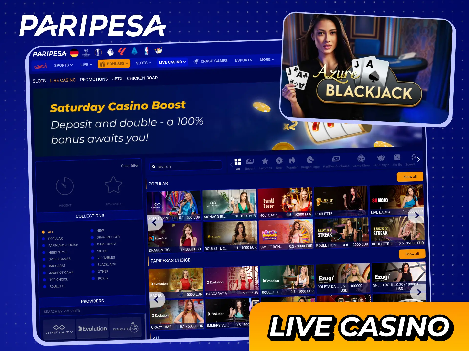 Visit Paripesa live casino for an immersive gambling experience.