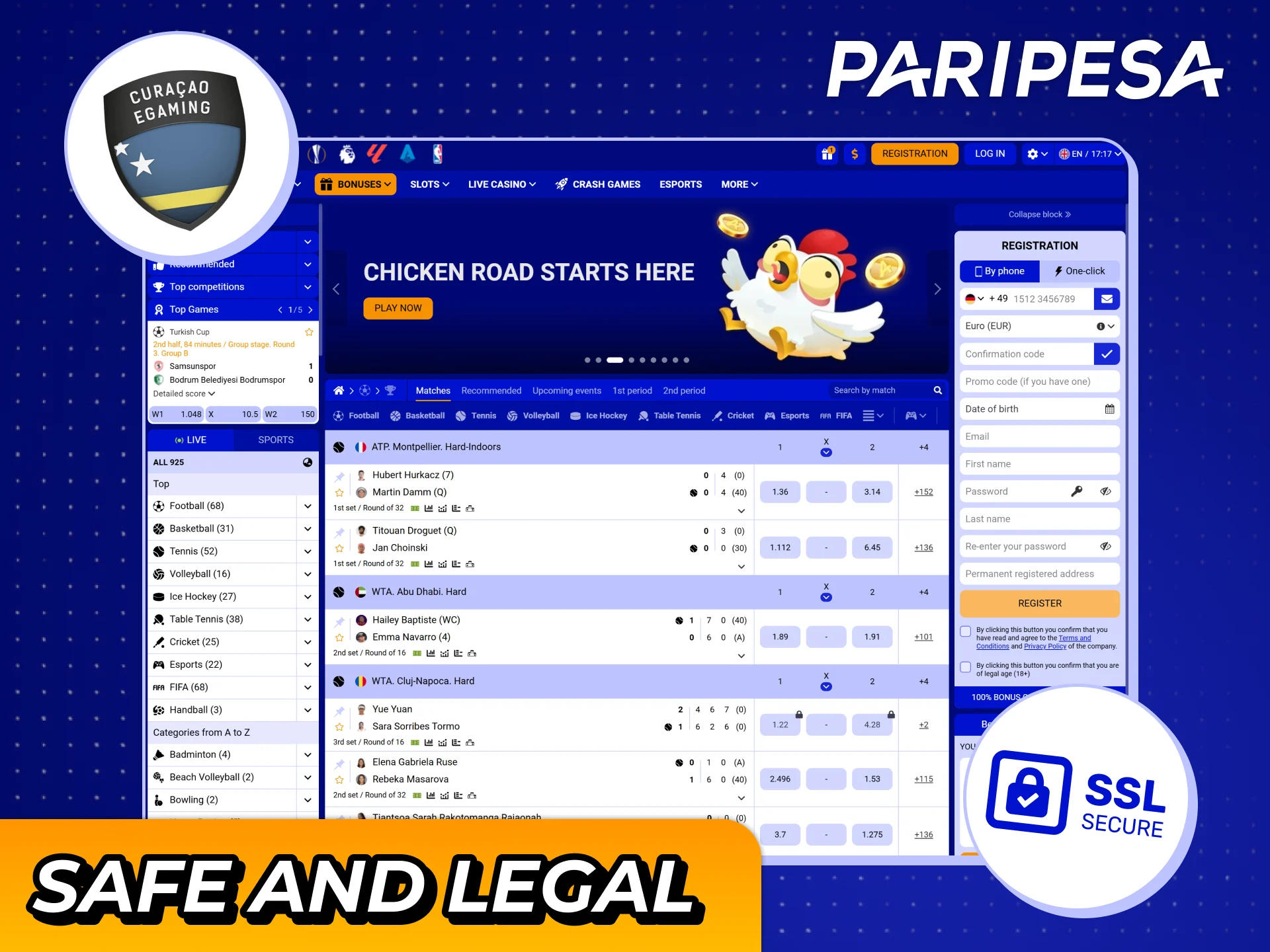 Bet on legal and safe official Paripesa website or app.