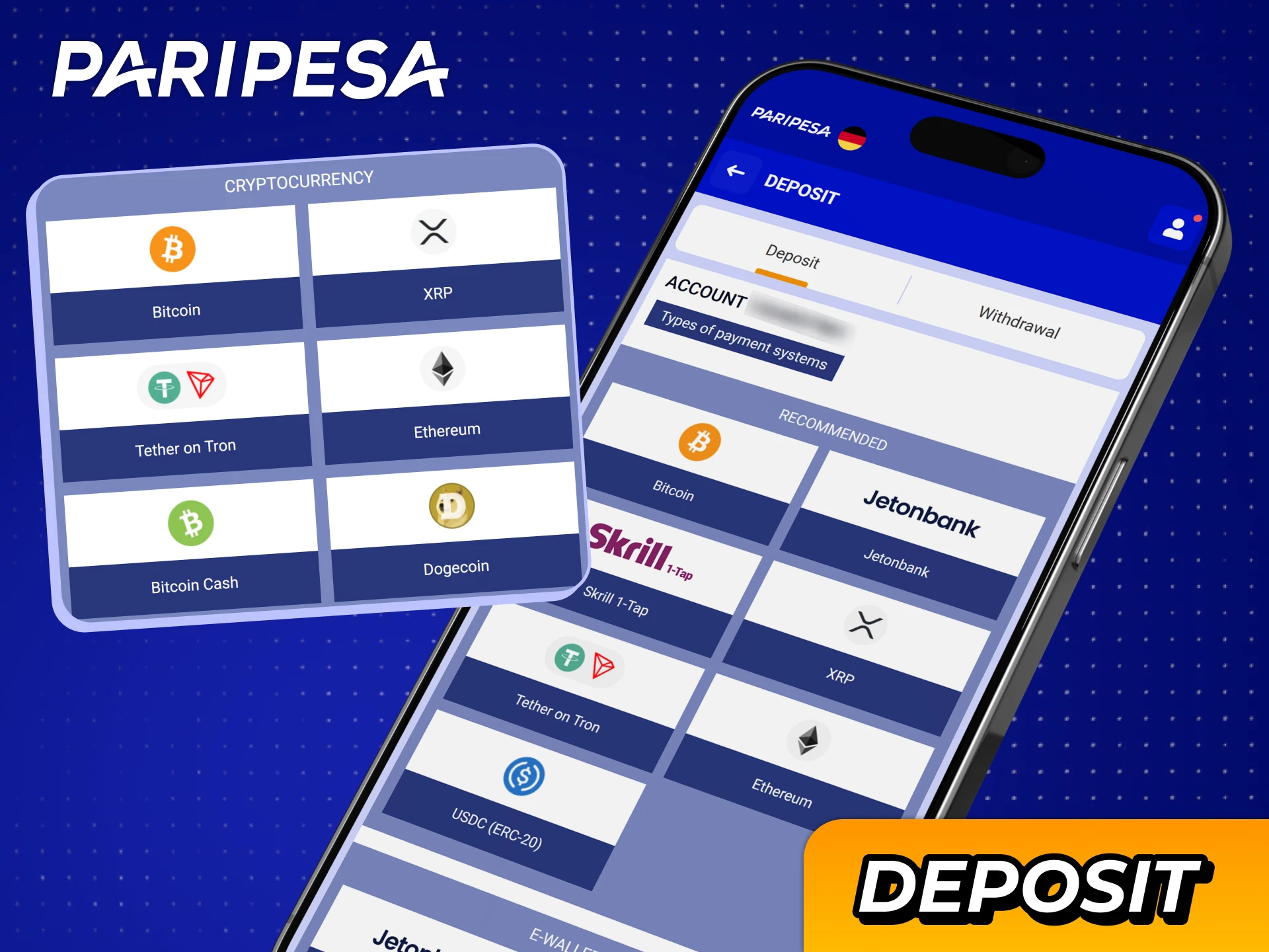 Makeyour first deposit at Paripesa iOS app in few steps.
