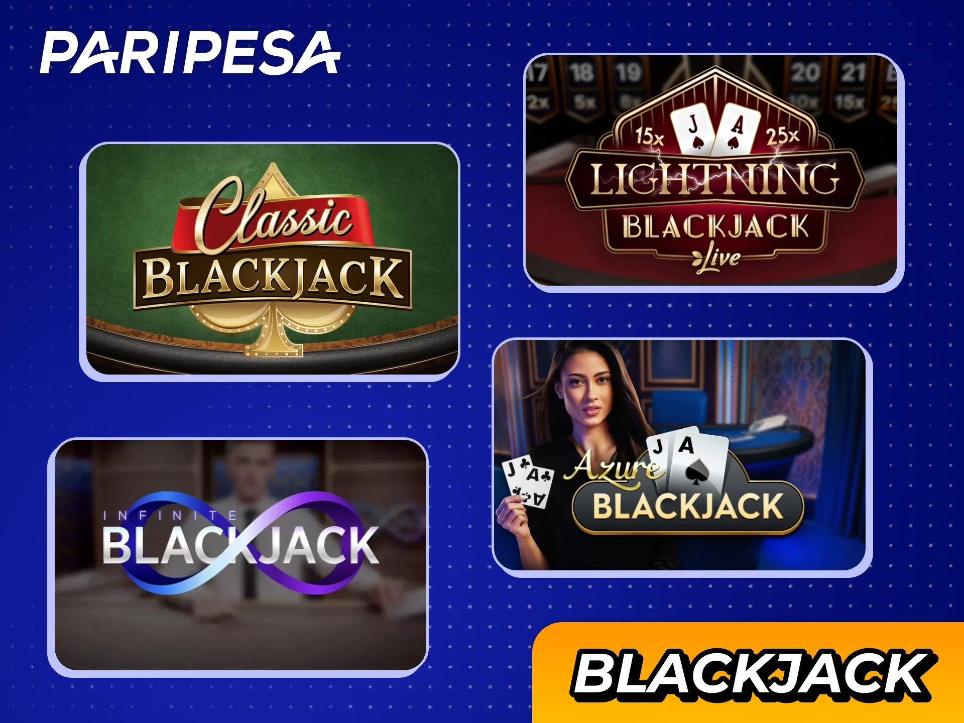 Play against other players at Paripesa Blackjack games.