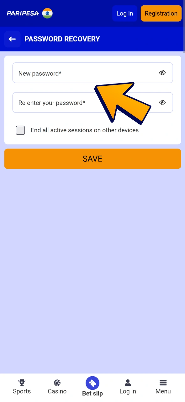 Make yourself new strong password for your Paripesa account..