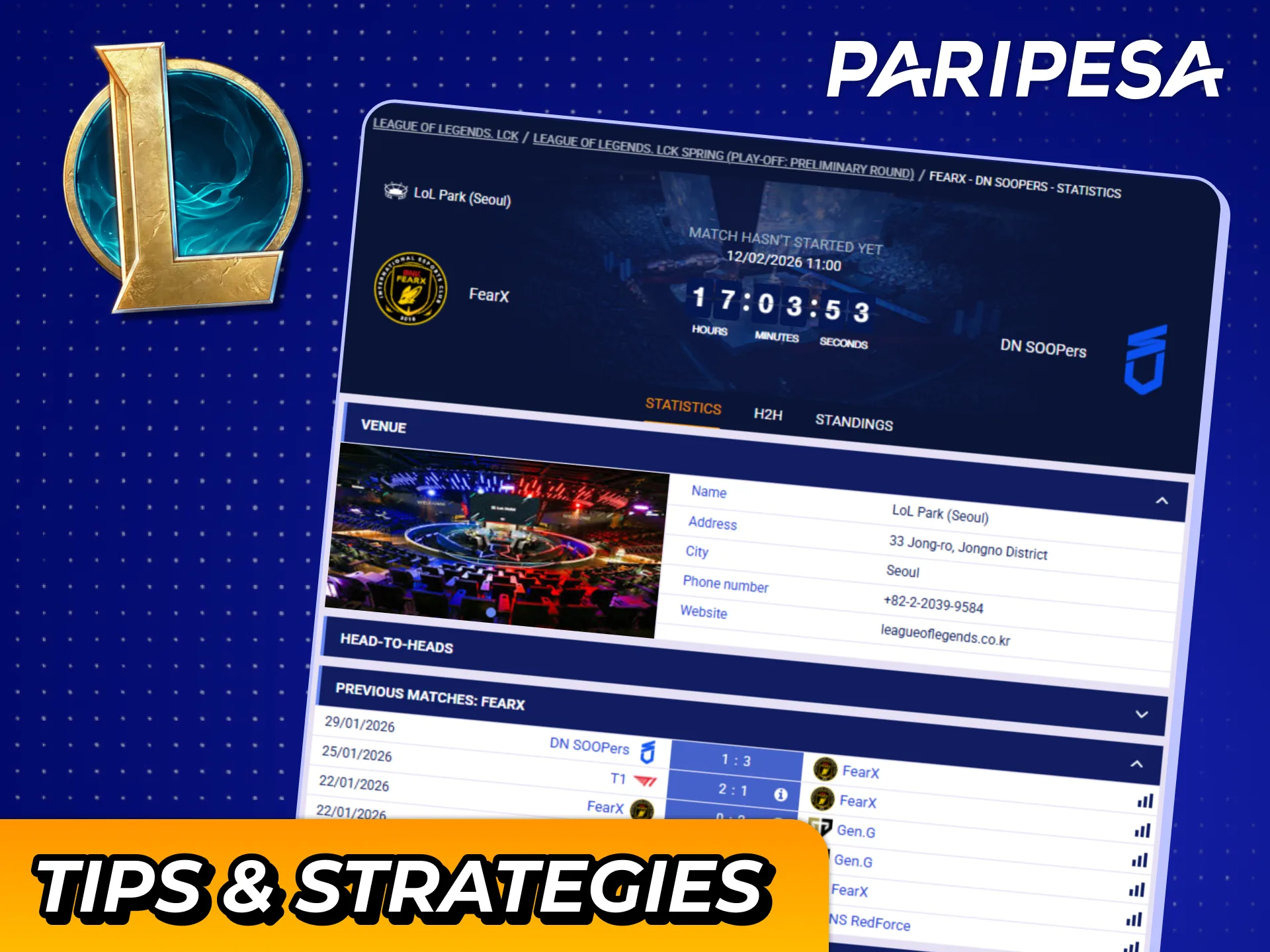 Try out those tips for your League of Legends betting and win more at Paripesa sports.