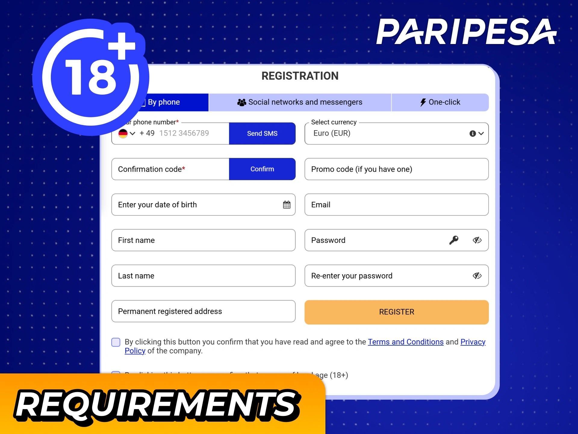 Make sure you follow those requirements to keep your Paripesa account safe.