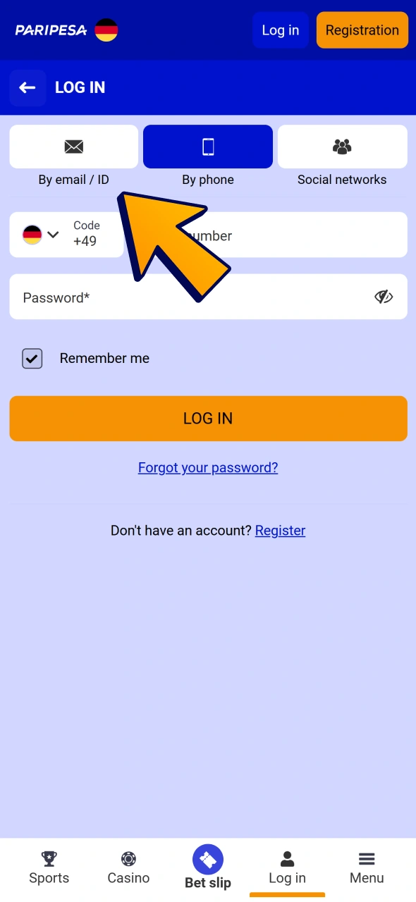 Sign in to your Paripesa account to start playing slots.