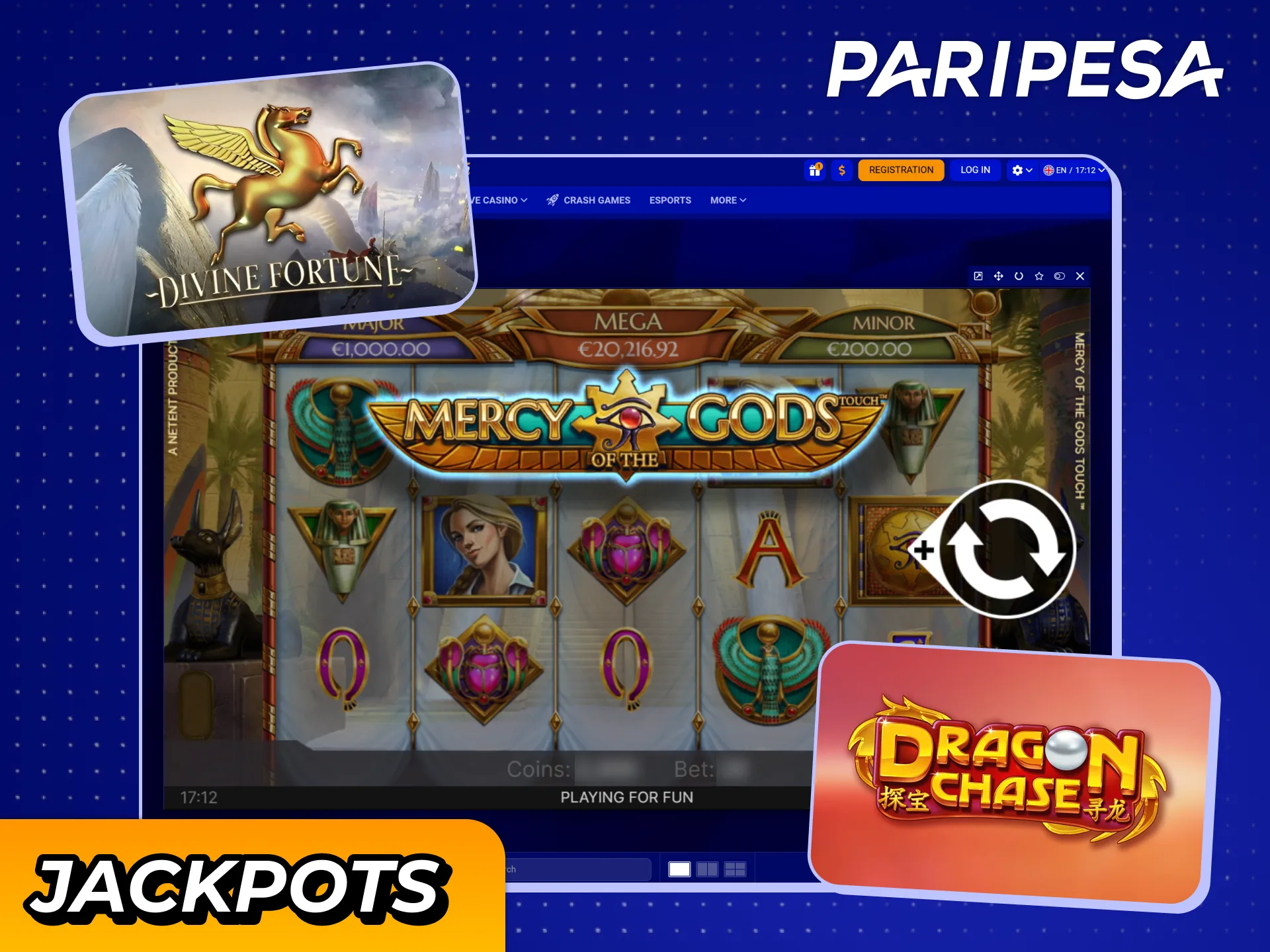 Win big prizes with jackpot games at Paripesa.