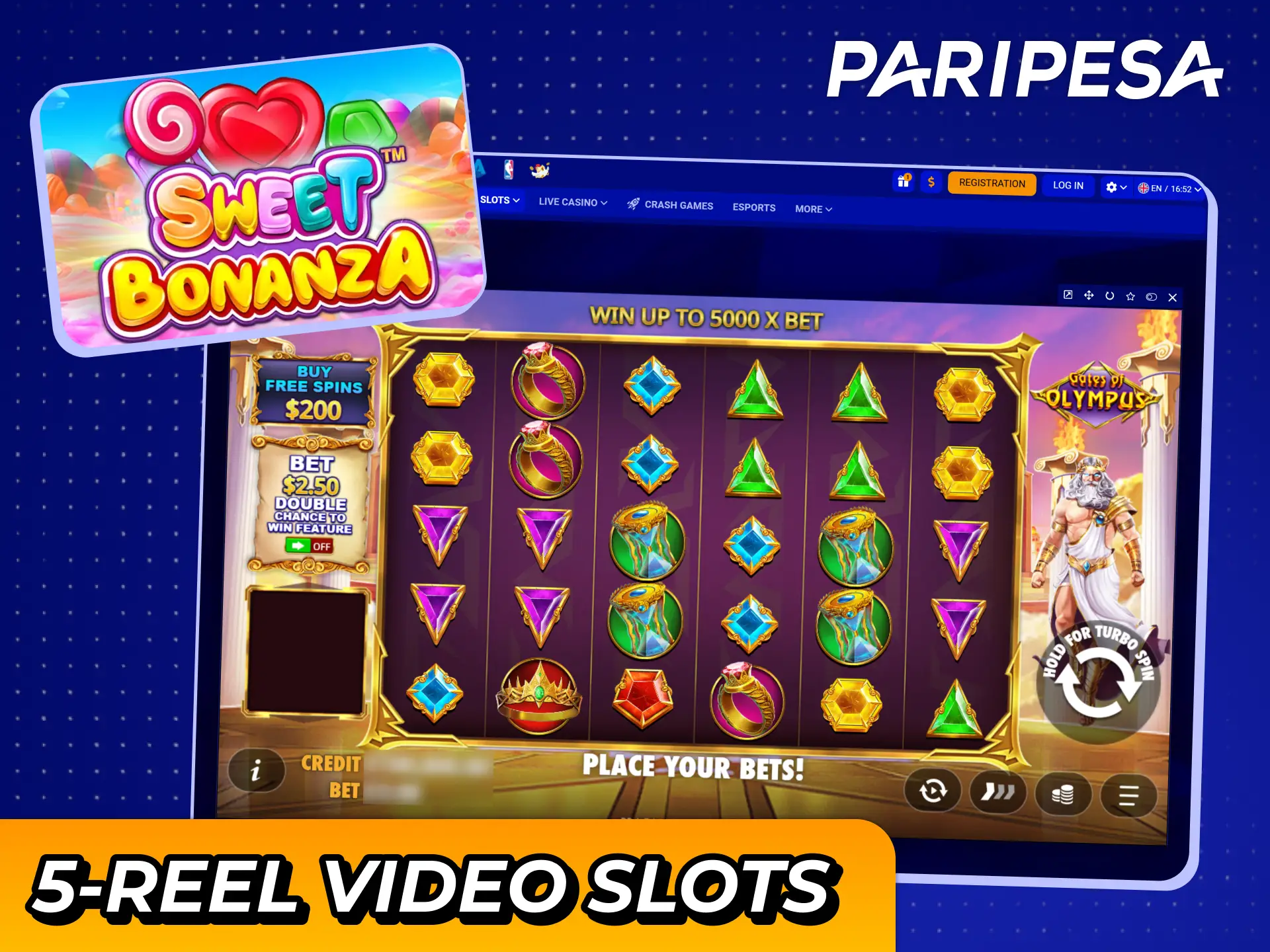 Enjoy popular video slots at Paripesa casino.