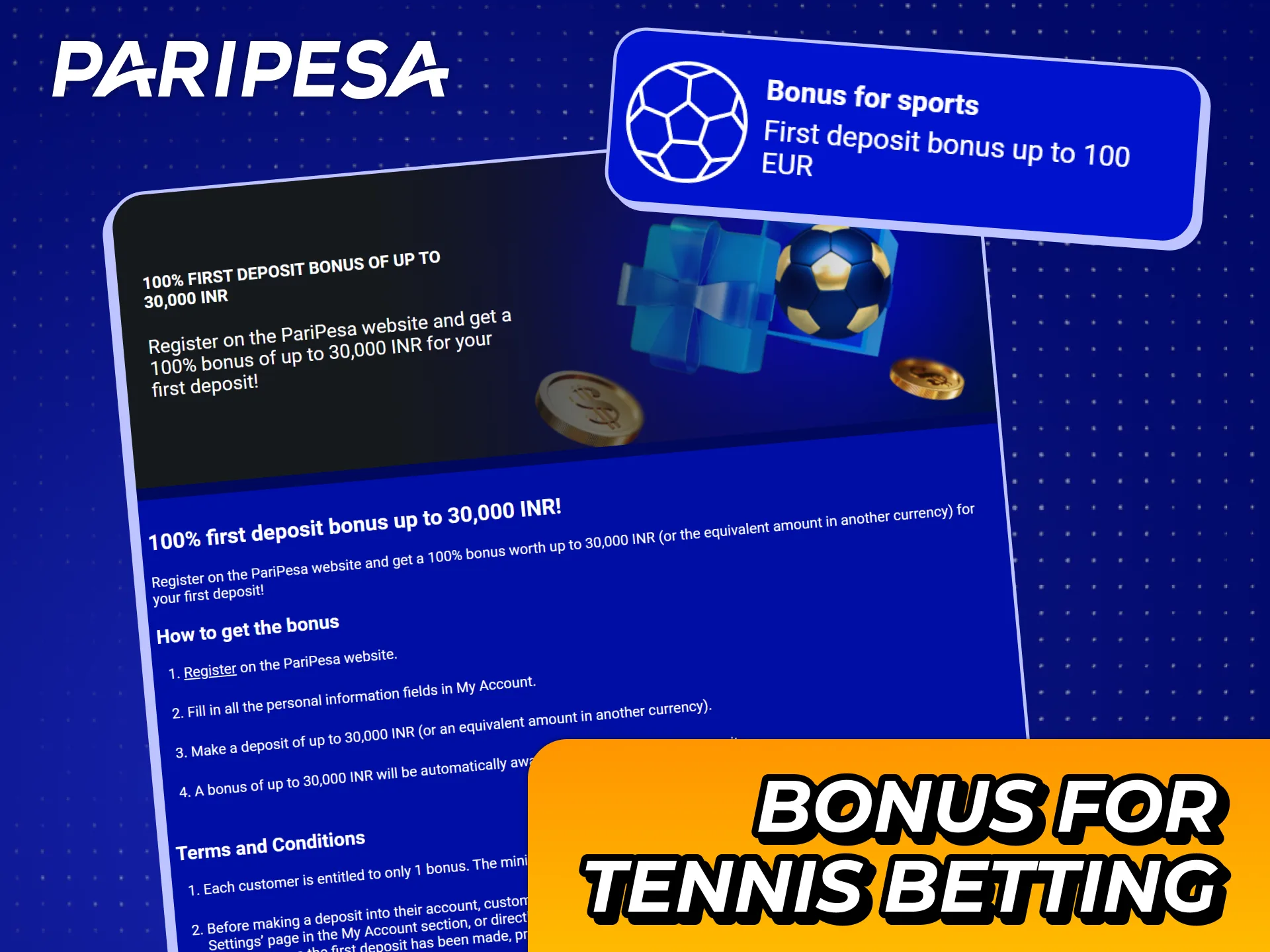 Get welcome bonus for your tennis betting at Paripesa.