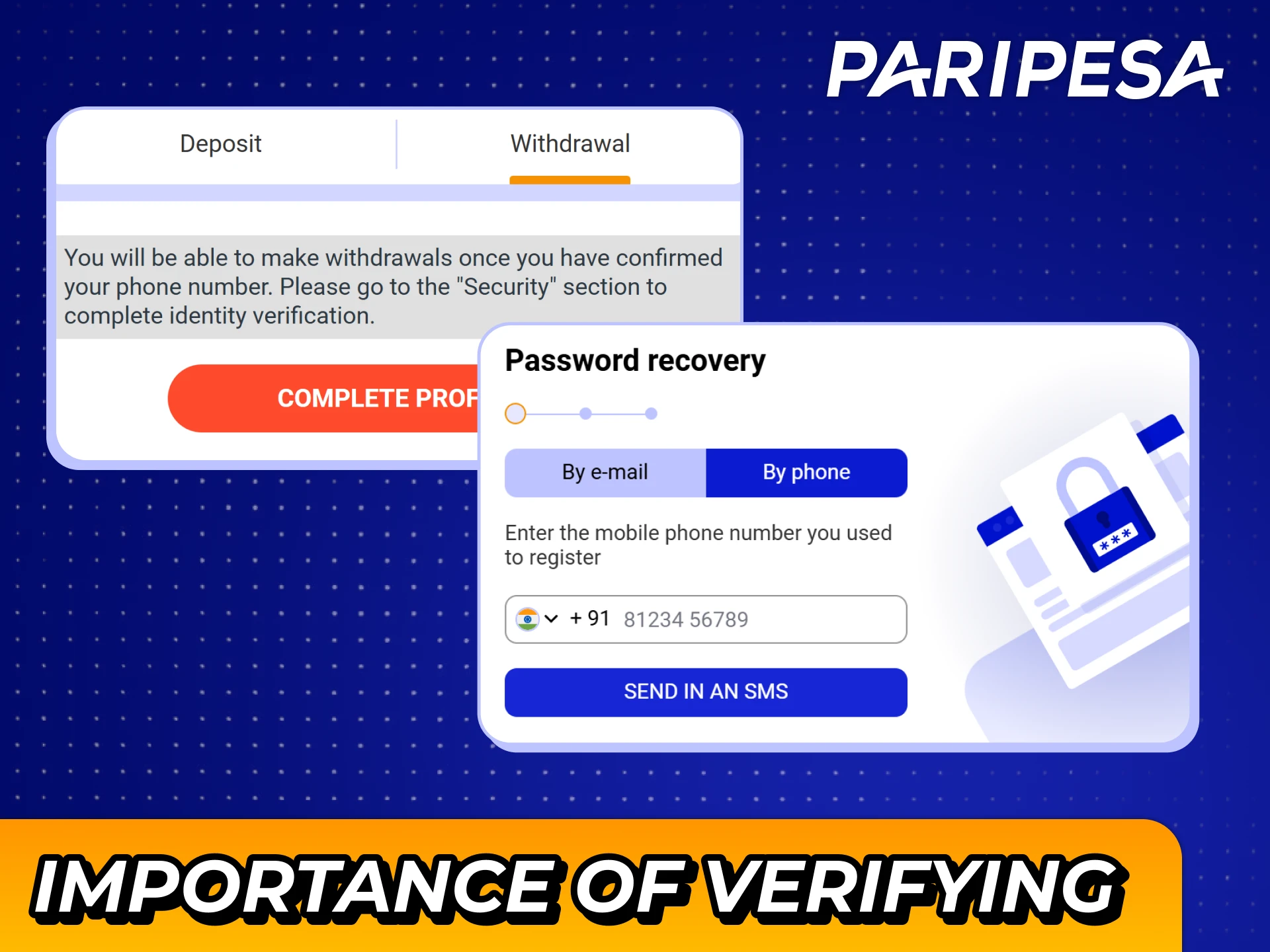 Verify your Paripesa account to keep it safe and sound.